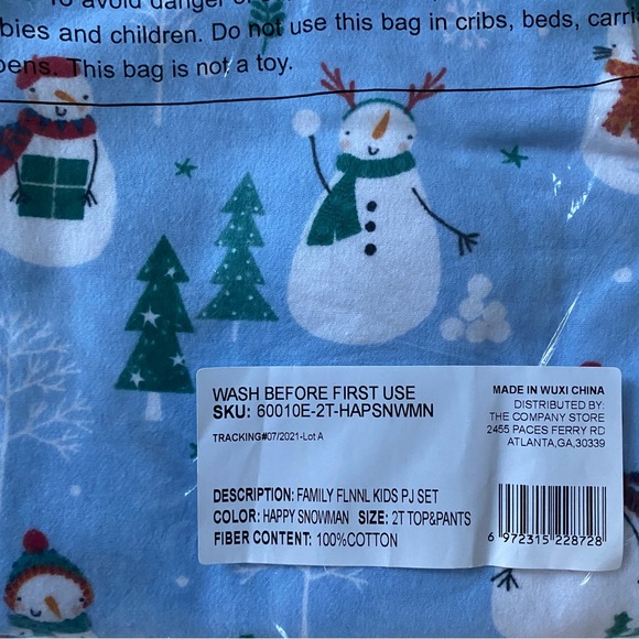 NWT The Company Store Flannel Pajamas Size 2t - Picture 2 of 3